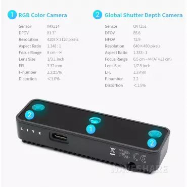 کیت بینایی ماشین OAK-D-Lite|فروشگاه آنلاین ربات