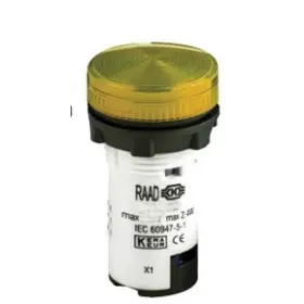 چراغ سیگنال قطر 22, 110 ولت رعد زرد | lamp signal 110v ac/dc